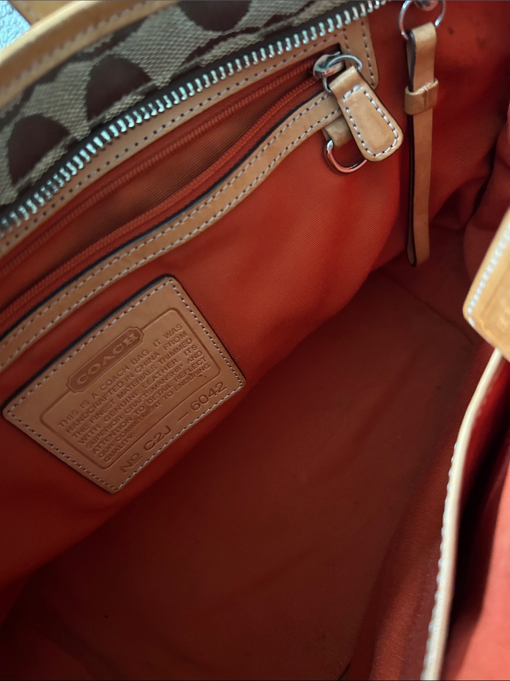 Coach vintage Brown and Tan Signature Canvas Tote - Picture 2 of 4